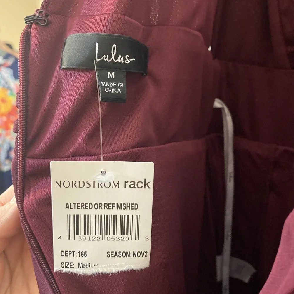 LuLus Heavenly Hues Burgundy Formal Chiffon Maxi Dress Medium Bridesmaid Prom - Picture 11 of 12